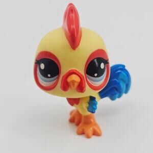 Littlest Pet Shop LPS G7 Rainbow Rooster Bird #58 Figurine